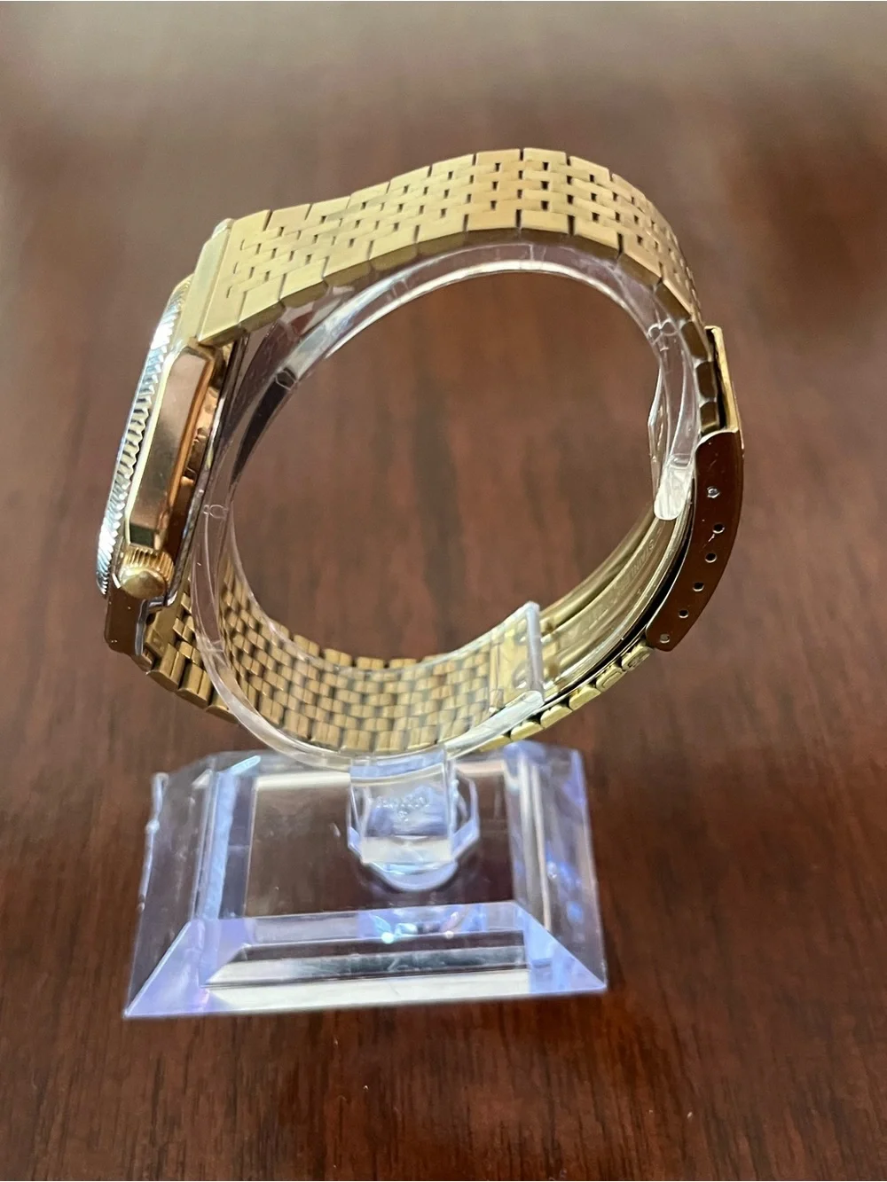 Vintage [N Mint] SEIKO Chronos 7433-7010 Gold Day Date Men's Quartz Watch 6.5”